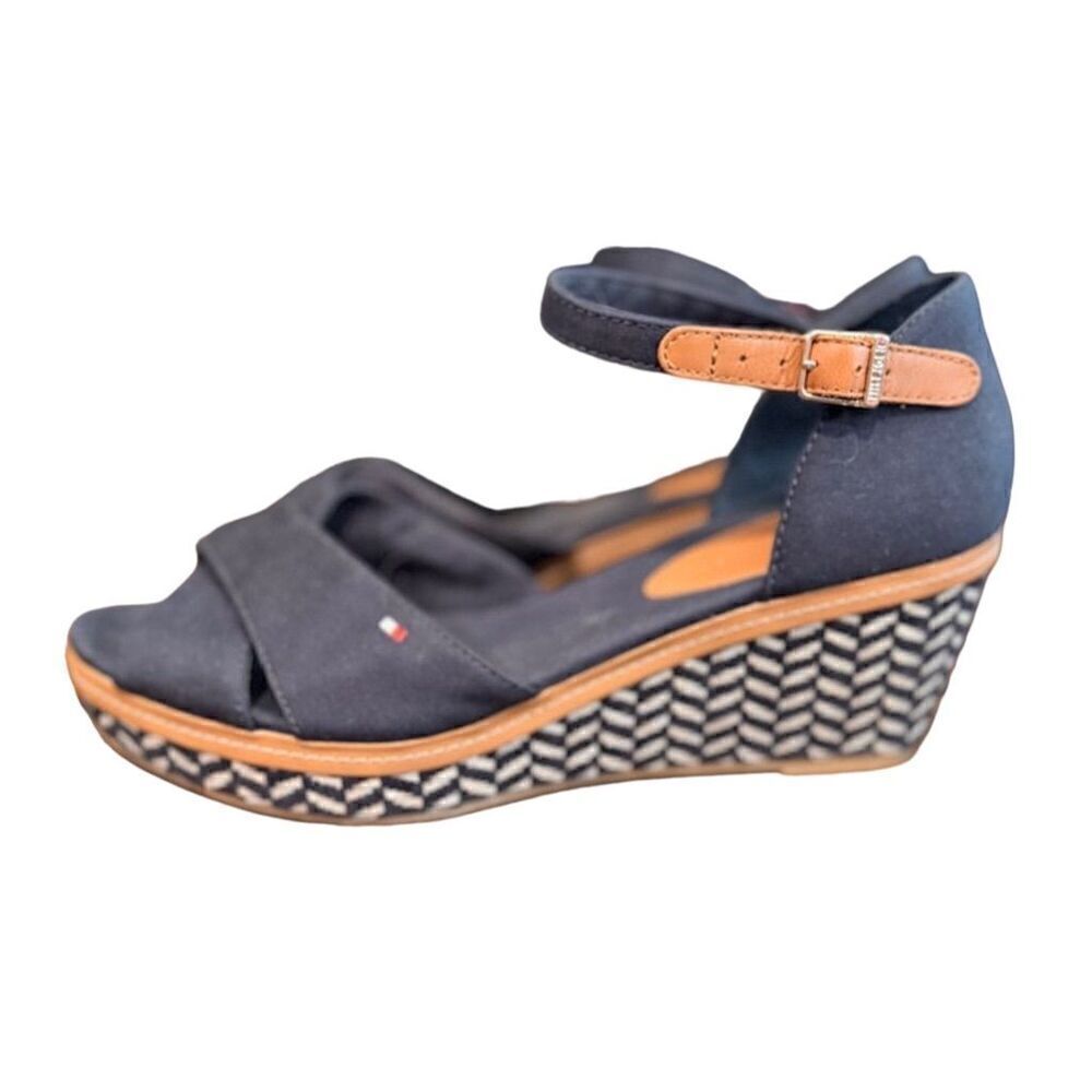 Tommy Hilfiger Women's Blue Wedge Sandals Size‎ 8.5